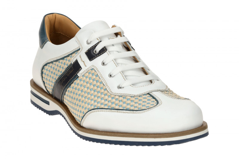 Galizio Torresi Schuhe weiß blau Flecht Muster 310530