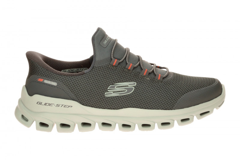 Skechers Glide Step Slipper Schuhe grau Herren SLIP-INS 233017