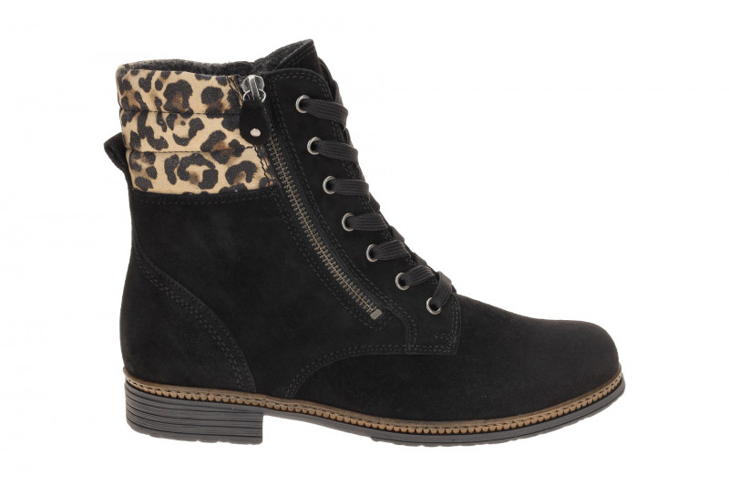 Gabor Fashion Stiefelette schwarz Velour Luchs 74.672.37