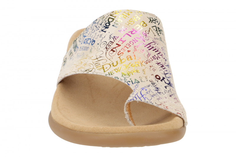 Gabor Zehentrenner Pantolette beige multi letter 23.700.64