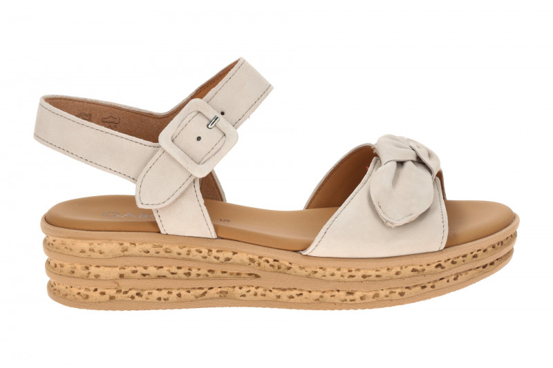 Gabor Plateau Sandalen grau Velour 84.553.12