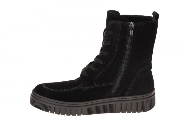 Gabor Stiefel schwarz Lace Up Boots Velour 8008.04.001