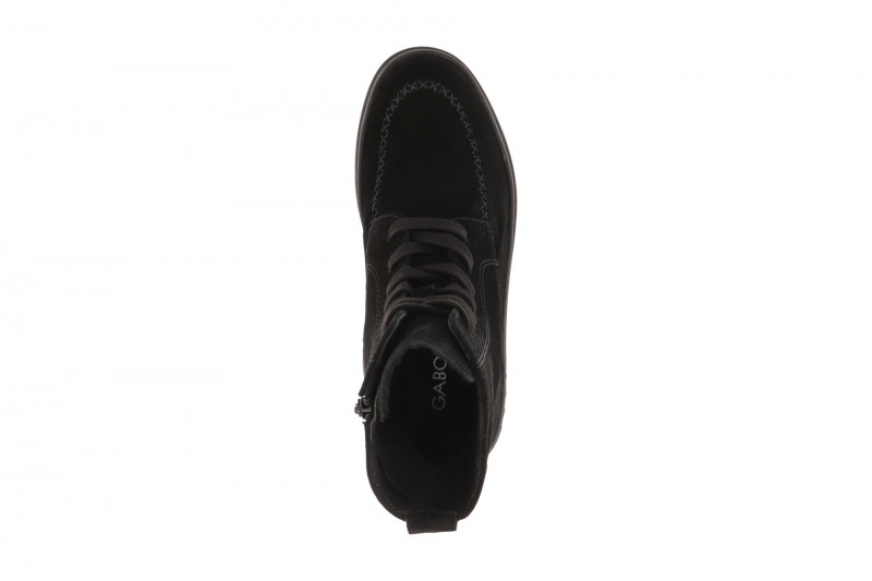 Gabor Stiefel schwarz Lace Up Boots Velour 8008.04.001
