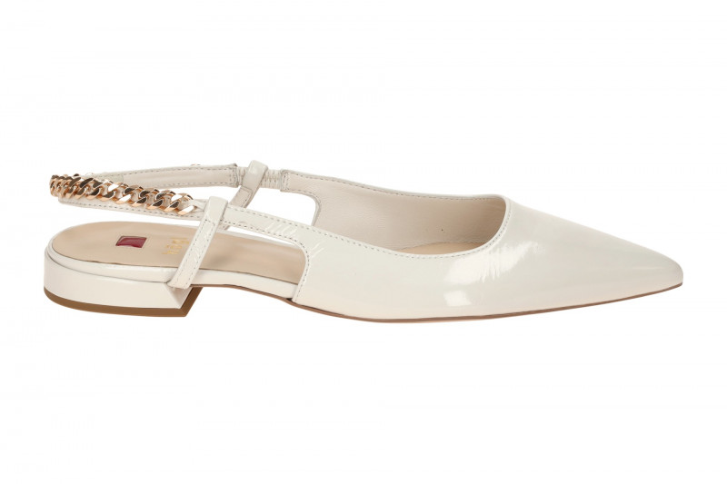 Högl Jessica Sling Pumps weiß glänzend Schmuck-Kette 1916