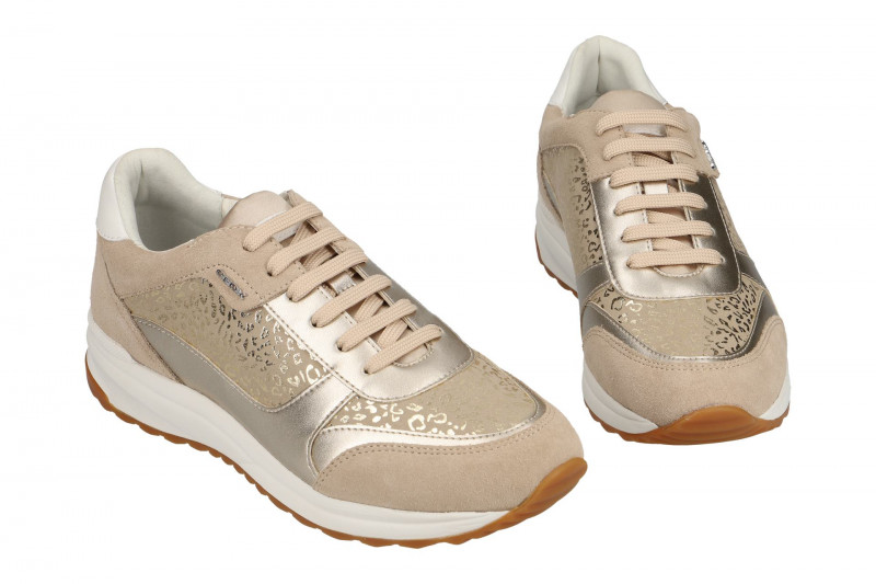 Geox Airell Schuhe beige gold Leo D642SC 0DC22 C6738