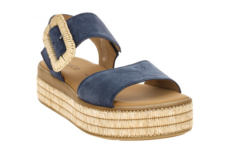 Gabor Fashion Plateau Sandale blau Bast 84.562.16