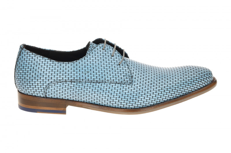Floris van Bommel De Stijler Schuhe blau Mauer-Muster H-Weite 30275