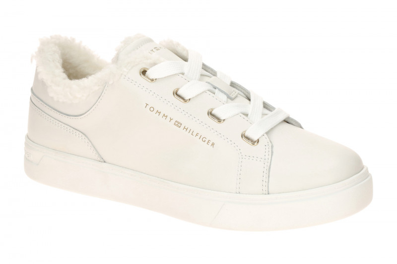 Tommy Hilfiger Damen Schuhe Casual Cup Sneakers weiß Fell