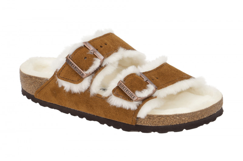 Birkenstock Arizona Shearling Pantolette braun Lammfell 1001128