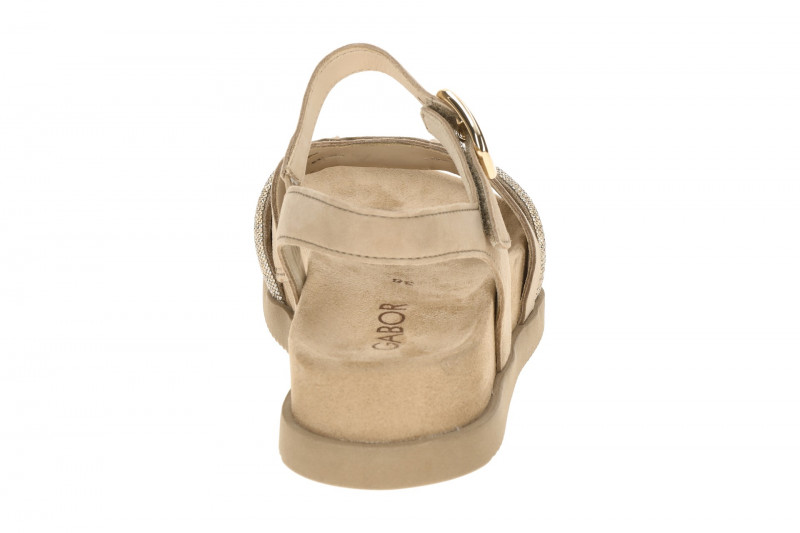 Gabor Sandale beige sand Samt Strass 83.770.14