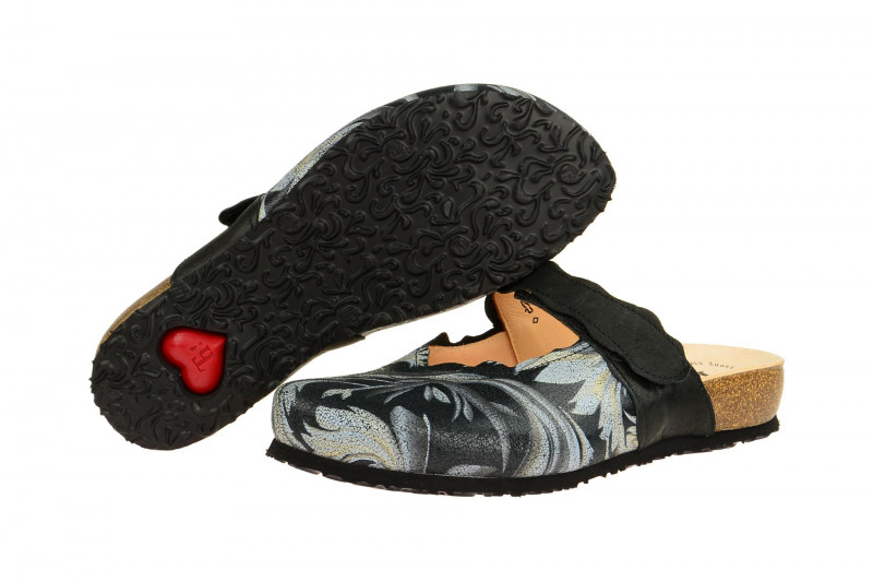 Think Julia Clogs schwarz grau Pantoletten