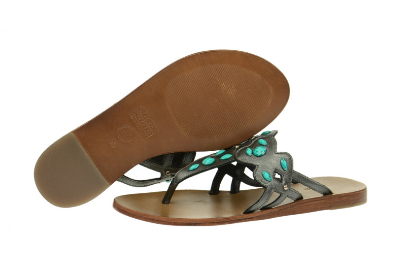Geox Pantolette Harper grau grün - D32L8F
