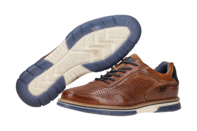 bugatti Sammy Comfort Schuhe braun perforiert AER01