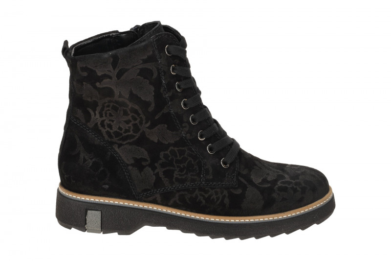 Waldläufer Kitomi Winter Stiefel schwarz Blumen K-Weite