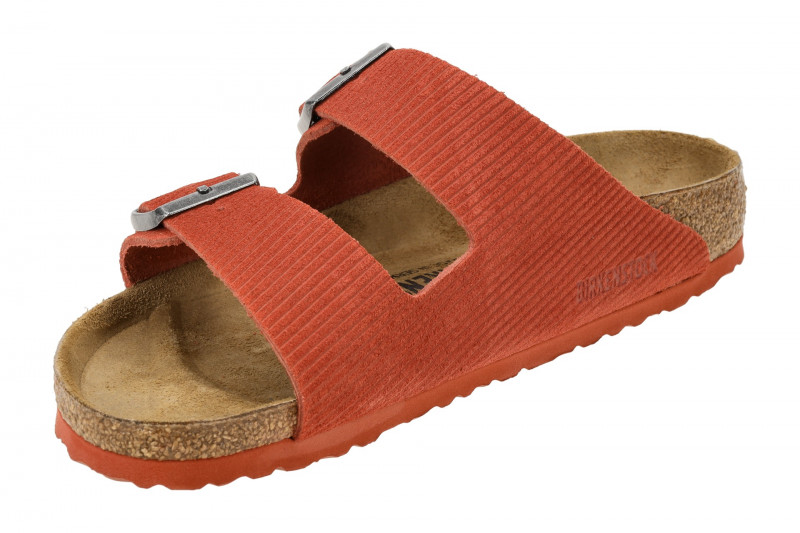 Birkenstock Arizona BS Pantolette rot Velour Schmal-Weit 1026102
