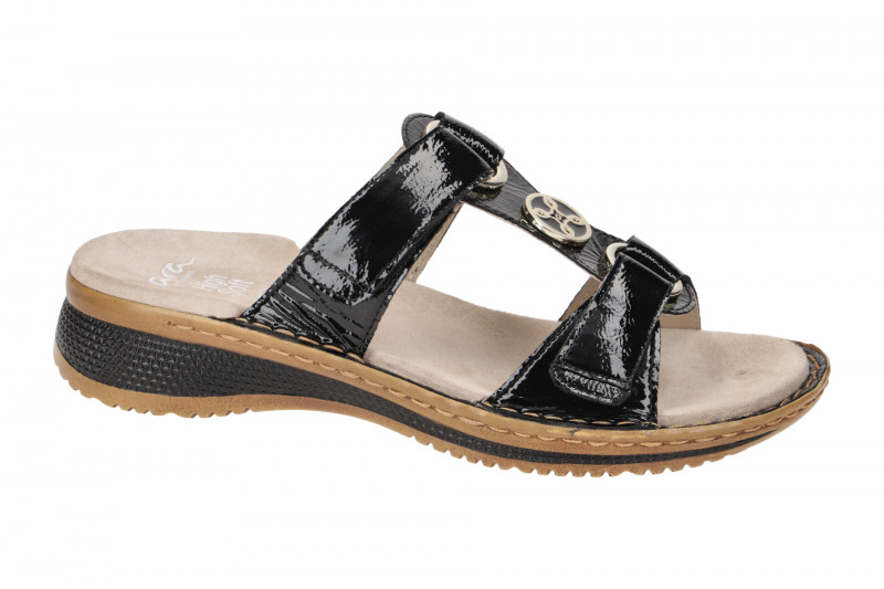 ara Hawaii Steg Pantolette schwarz Lack 12-29003