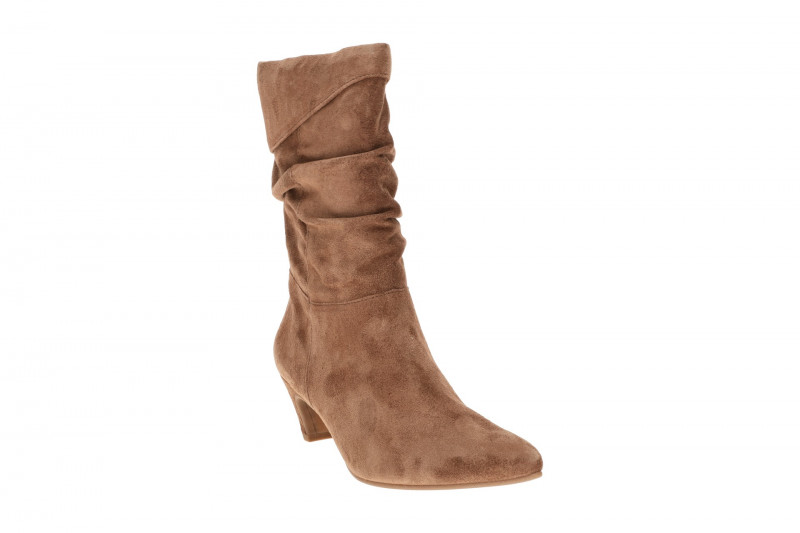 Paul Green Stiefelette braun nut Velour gerafft 8325