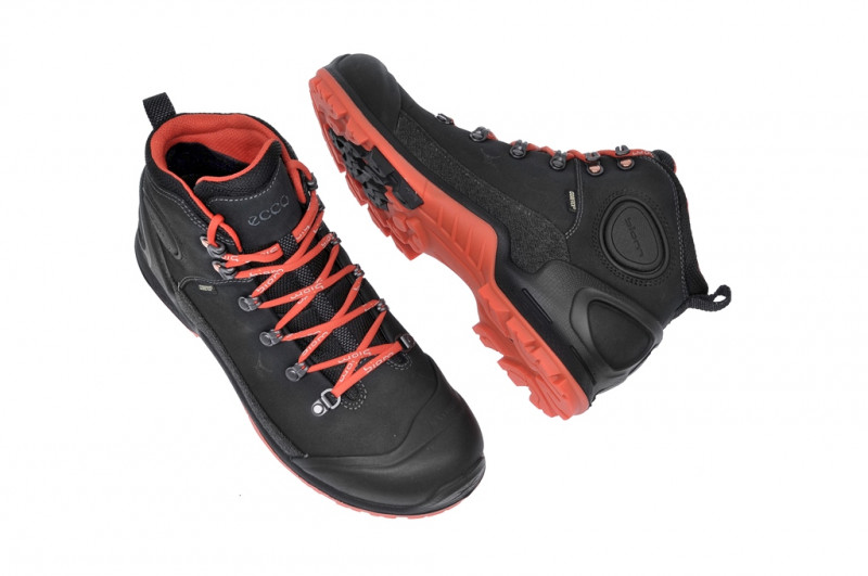 Ecco Biom Terrain Stiefelette in schwarz orange Yakleder Gore-Tex
