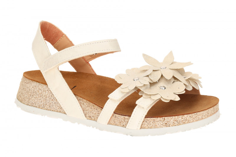 Think Koak Sandale weiß ivory Leder-Blüten 551