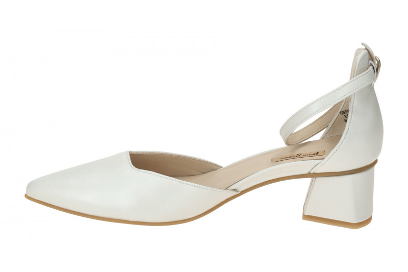 Paul Green Riemchen Pumps weiß pearl Seidenmatt Nappa 3820