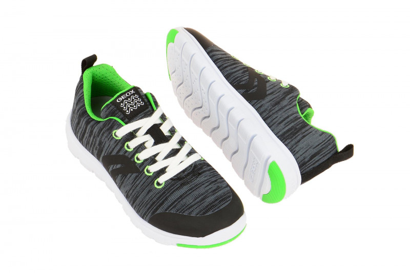 Geox Respira Xunday Boy Kinder Schnürschuhe in dunkelgrau