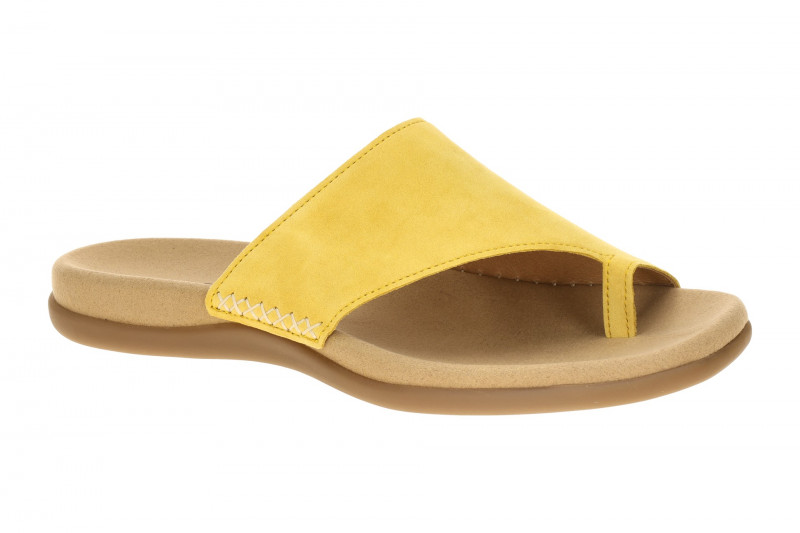 Gabor Zehentrenner Pantolette gelb Velour 83.700.33
