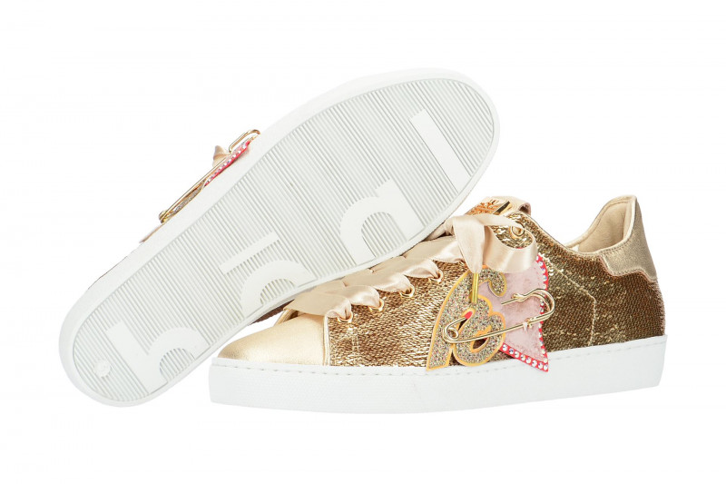 Högl Schuhe platin beige Pailletten Swarovski