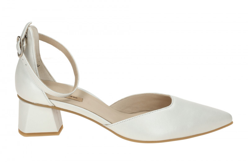 Paul Green Riemchen Pumps weiß pearl Seidenmatt Nappa 3820