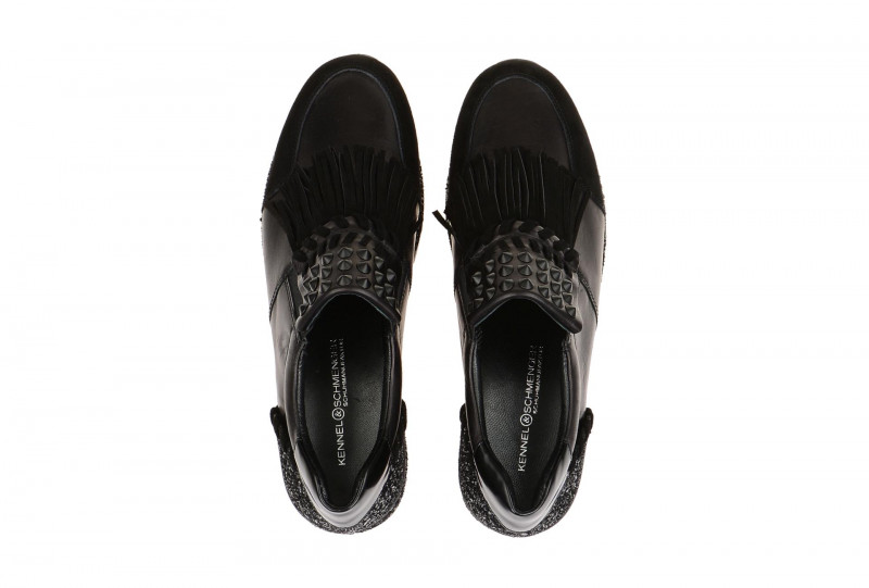 K+S Runner Slipper Schuhe schwarz Glitter