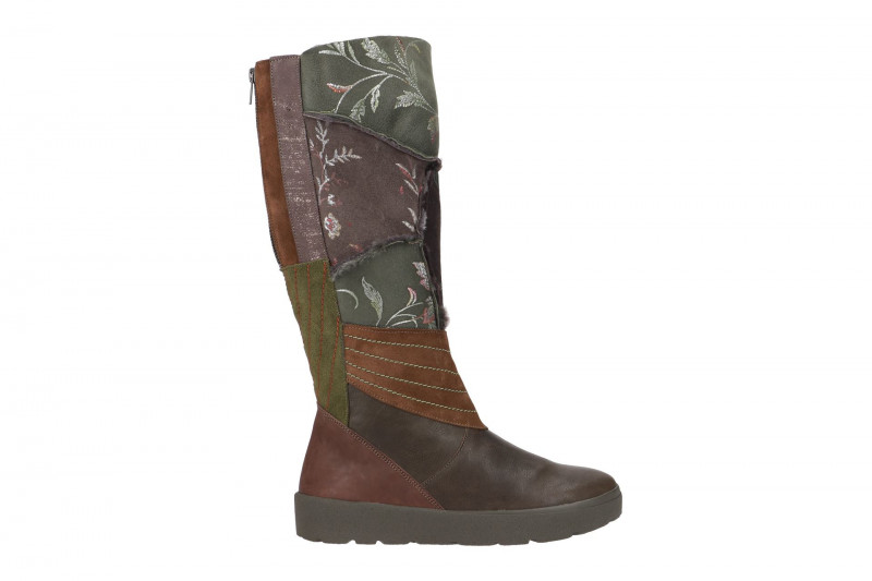 Think Drunta Stiefel grün braun Lammfell