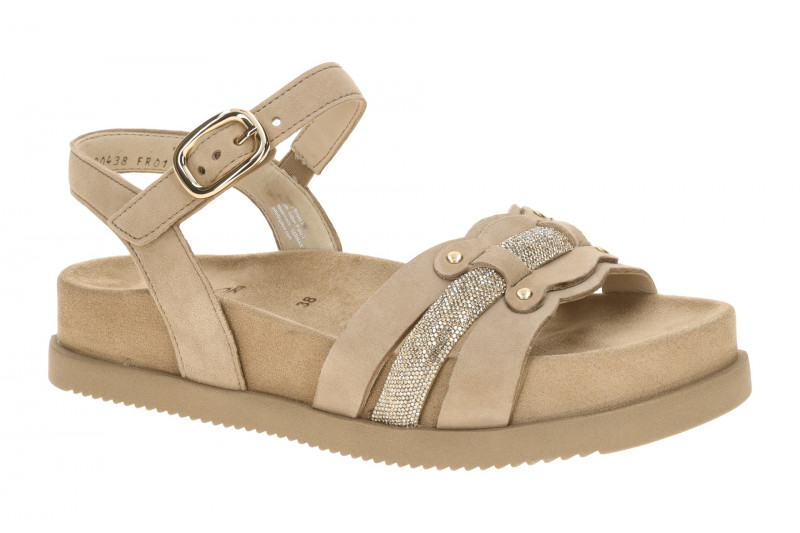 Gabor Sandale beige sand Samt Strass 83.770.14
