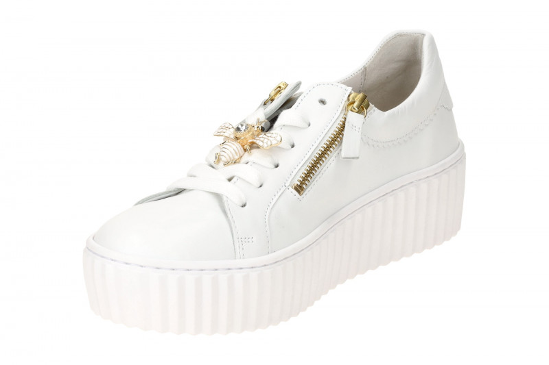 Gabor Schuhe weiß Plateau Sneakers Schmuck Biene 63.201.21