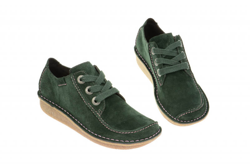 Clarks Funny Dream Schuhe grün Velour