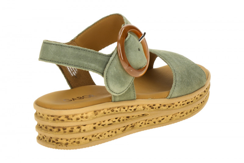 Gabor Sandalen grün Velour Kork 84.550.19