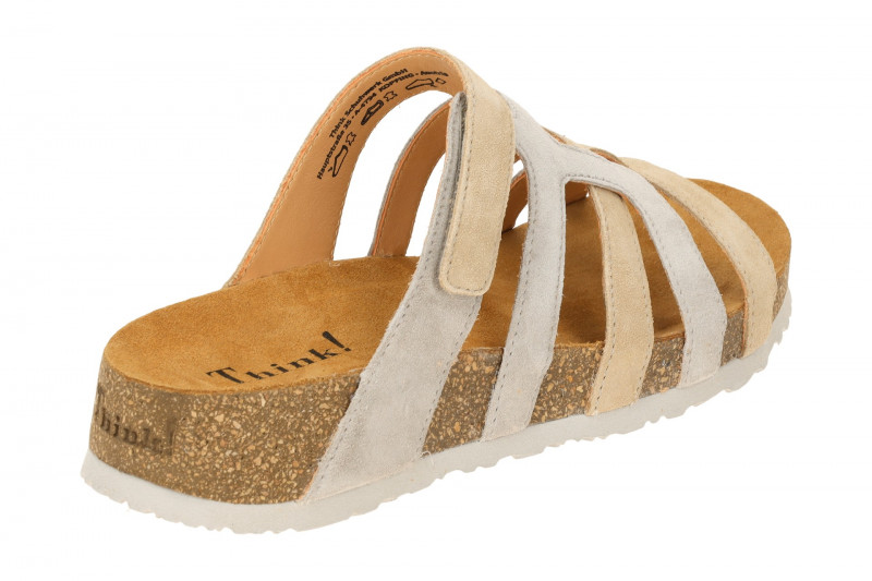 Think Koak Pantolette beige grau