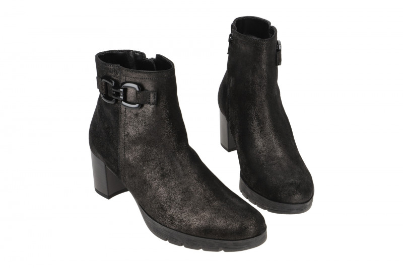 Gabor comfort Stiefelette schwarz metallic Velour 32.072.15