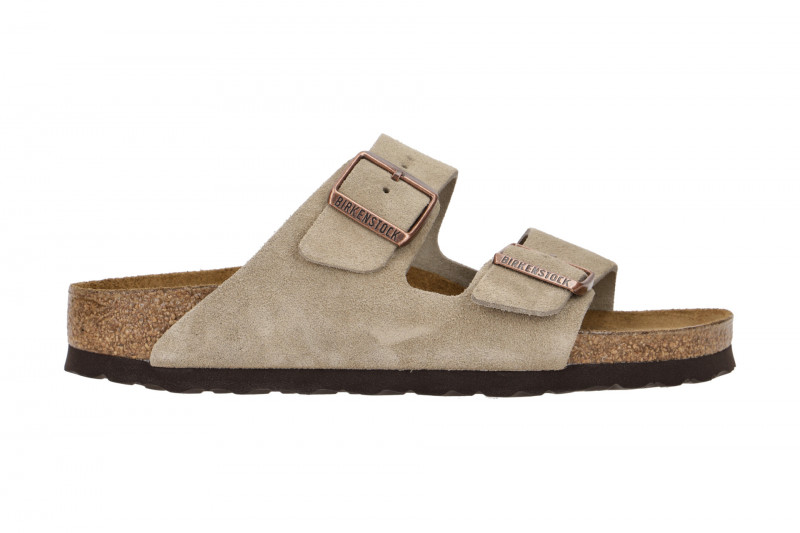 Birkenstock Arizona BS Pantolette taupe grau SCHMAL Weichbettung 951303