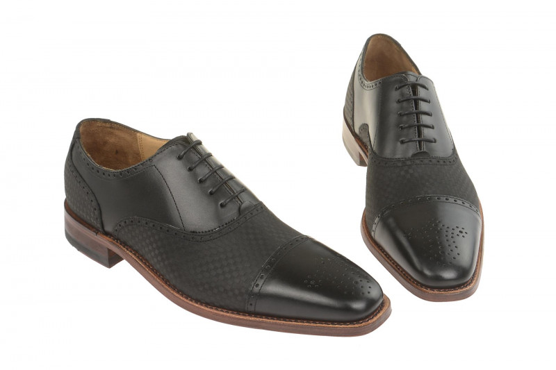 Gordon & Bros Schuhe schwarz karo Rahmengenäht 2830-J