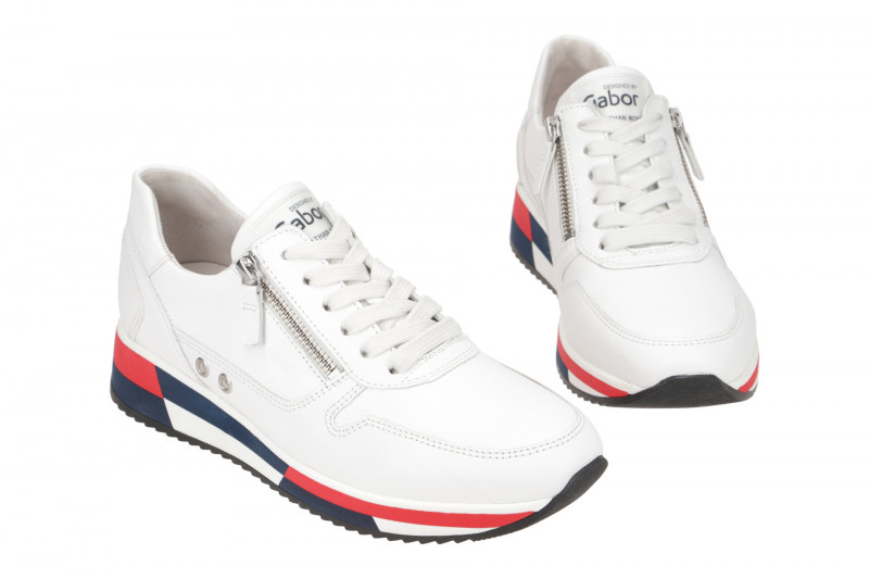Gabor Schuhe weiß blau rot Sneakers 83.390