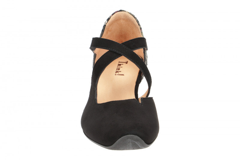 Think Aida Riemchen Pumps schwarz gold