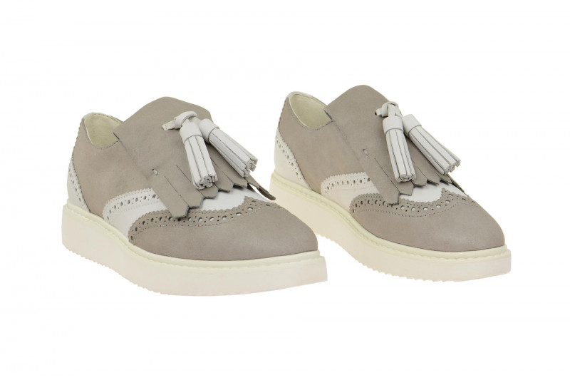 Geox Thymar Slipper grau weiß Fransen