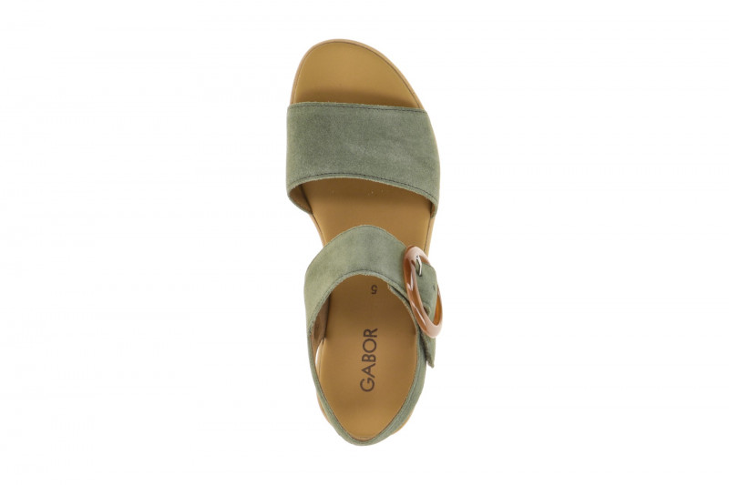 Gabor Sandalen grün Velour Kork 84.550.19
