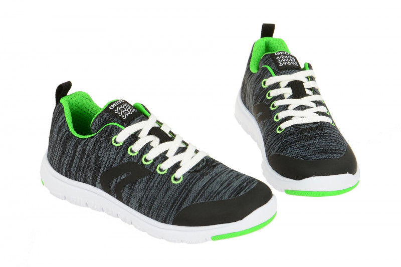 Geox Respira Xunday Boy Kinder Schnürschuhe in dunkelgrau