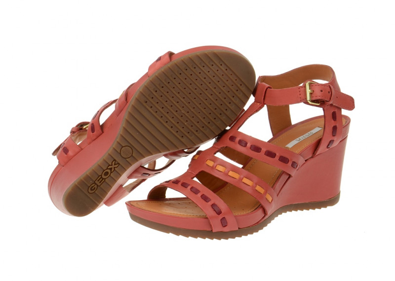 Geox Rorie Keil Sandale rot