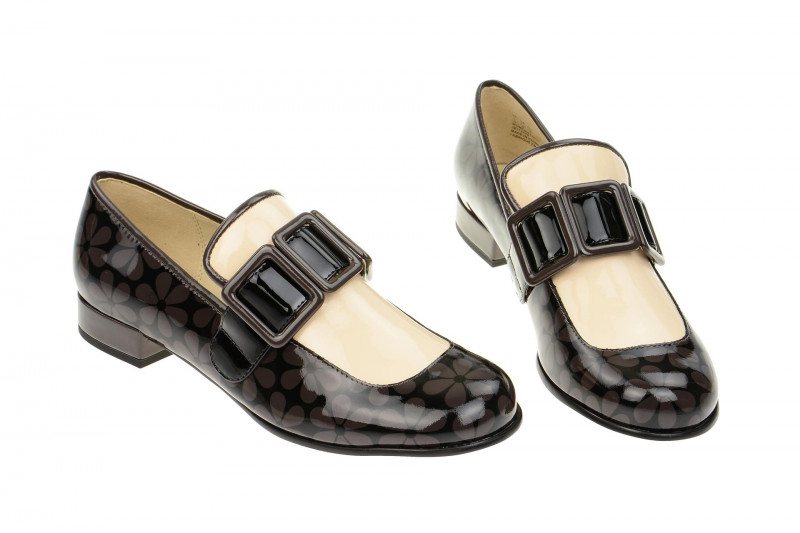 Clarks Slipper Orla schwarz beige Lack 26113420