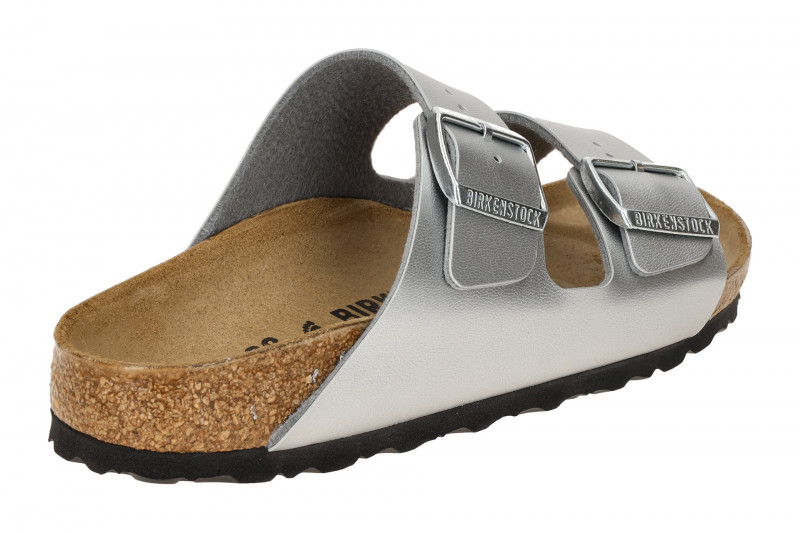 Birkenstock Arizona BS Pantolette silber SCHMAL 1012283