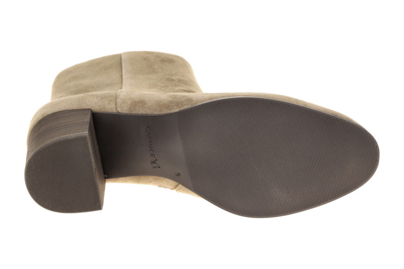 Caprice Stiefelette Ankle Boots taupe braun Velour 25313