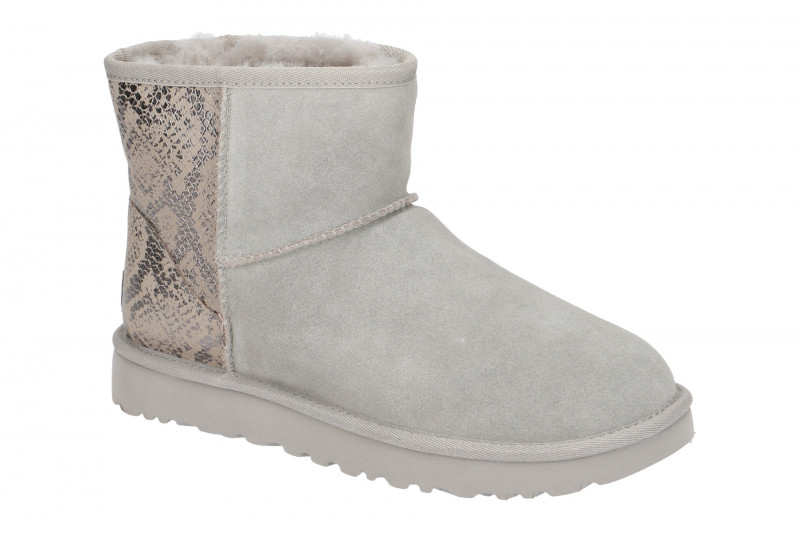 UGG Stiefel grau silber Classic Mini Metallic Snake