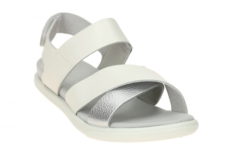 Ecco Samara Sandalen weiß silber Kreuzriemen 220103