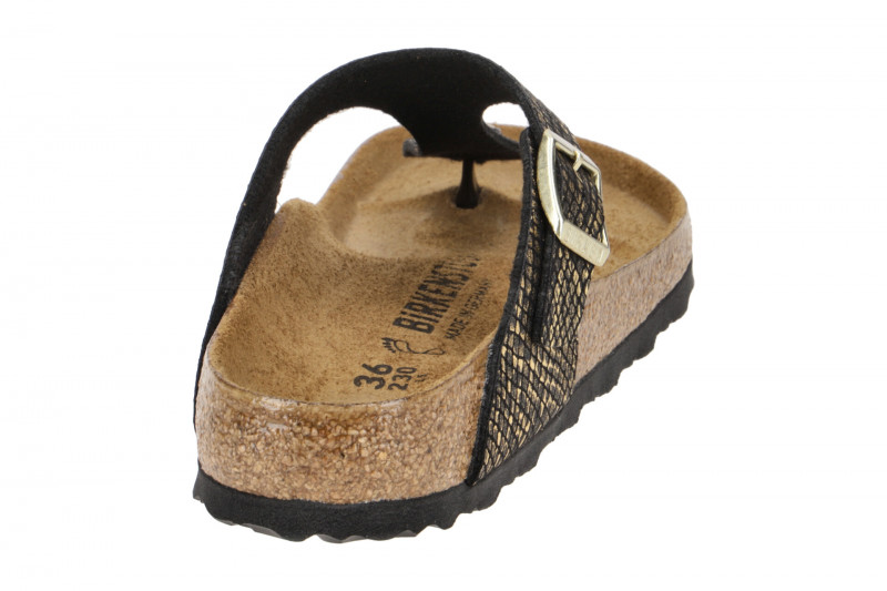 Birkenstock Gizeh BS Pantolette schwarz gold-python Normal-Weit 1018464